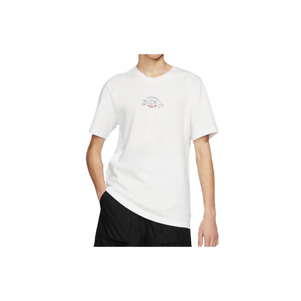 Nike T Shirts Men's White Crew Neck Moderate Straight Fit Ct5737-100