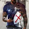 Templar Skull 3D Digital Printed Men's Personalized Round Neck Short Sleeved T-shirt