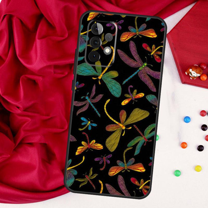 Floral Colorful Dragonfly For Samsung Galaxy A52 A32 A22 A54 A14 A16 A26 A36 A56 A55 A35 A05 A06 A15 A53 A33 A13 Case