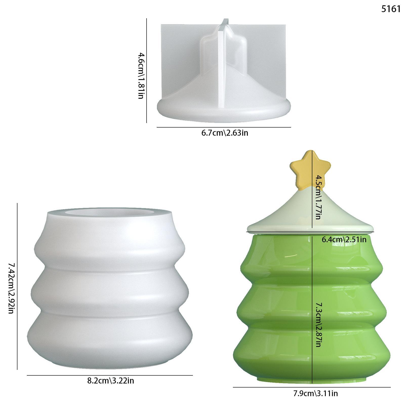 Aromatherapy Candle Mold Functional Christmas Tree Storage Mold Silicone Storage Jar Mold Heat-Resistant For Christmas Gift