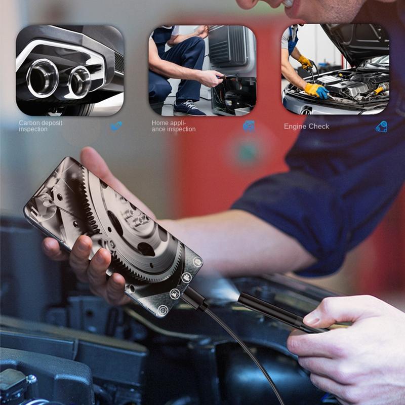 7.0MM TYPE-C iPhone Endoscope Camera Waterproof 6 LED Adjustable USB Android Flexible Inspection Borescope Cameras for Phone PC