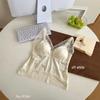 Women's V-Neck French Lace Camisole: Push-Up, Supportive Cups, Beautiful Back Design, Breathable, Anti-Exposure
