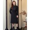 Iveni 2025 A/W Simple High-End Long-Sleeved Dress WEOQ388