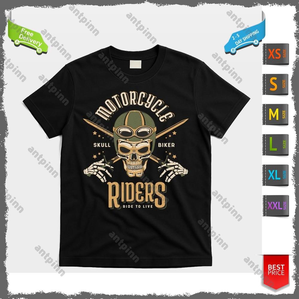 Motorcycle Skull Riders Ride To Live  T-Shirt Unisex Unisex T-Shirt XL