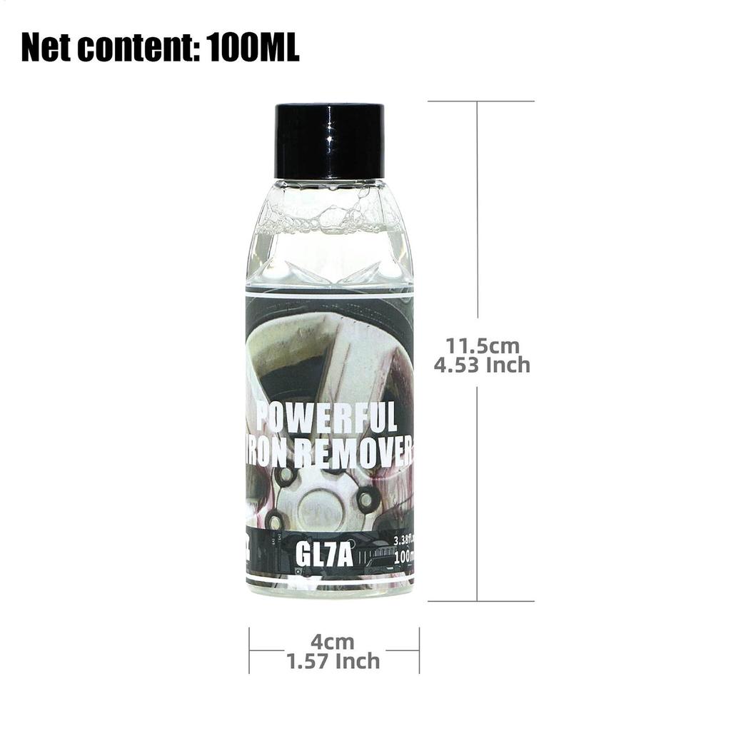 Iron Remover Car Detailing 100ml Rim Stain Removal Cleaner Iron Remover Wheel Cleaner For Wheels Brakes Calipers Tires Exterior