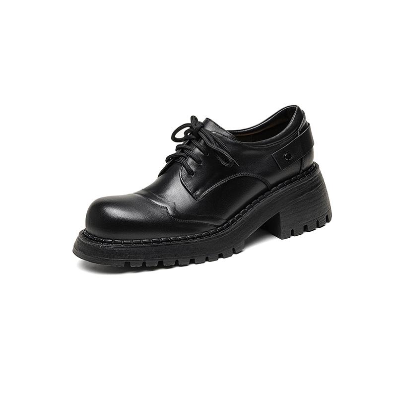 

Модные новые весенне-осенние женские туфли из натуральной кожи с круглым носком, туфли-лоферы на платформе для женщин, модные женские туфли-лодочки на массивном высоком каблуке 39