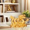 Auspicious Resin Golden Dragon Ornament For Living Room Office Wine Cabinet Craft Feng Shui Decoration