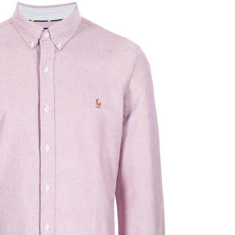 Polo Ralph Lauren Koszula Jednorzędowa Jednokolorowa Męskie Koszule Różowy 710852660001001