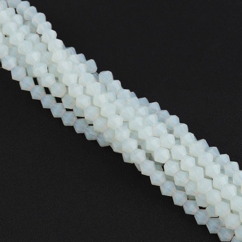 Apx 95pcs/Strand 4mm Shiny Crystal Beads Bicone Beads Faceted Glass Beads Loose Spacer Beads for Bracelet DIY Jewelry Making