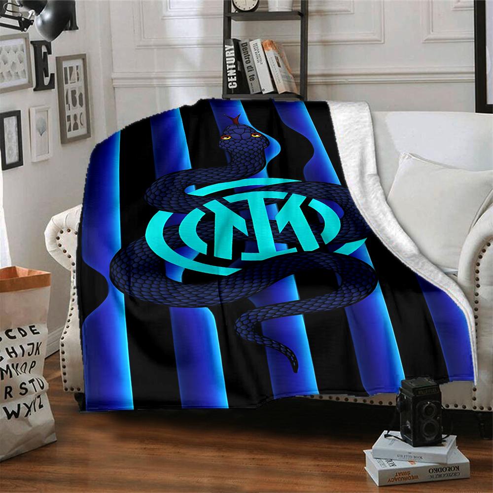 Coperte con Logo Snake Inter Milan in Flanella Stampata Traspiranti Calde Plaid per Casa Ufficio Copriletti 0708a92