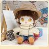 Niannyyhouse 20cm Puppenkleidung - Fischerhut, Rollkragenpullover, Pullover, Jeans, Schuhe - Für Stofftiere - Baumwoll-Puppenkleidung (Braun-2)