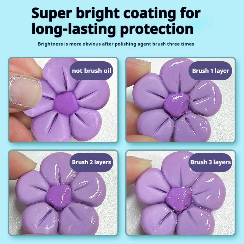High Gloss Varnish 10/60/120ml Long-Lasting Glossy Gloss Varnish For Air Dry Clay Stone Polishing Oil Painting Wood Maintenance