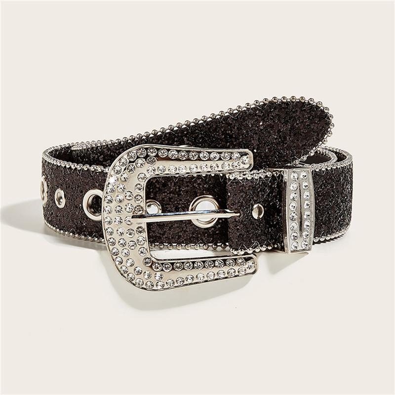 Goth Style Belts Women Pu Leather Strap Rhinestone Belts Western Cowboy Y2K Girls Fashion Belt For Jeans Men Dropship