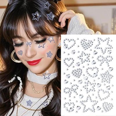 Rhinestone Stickers for DIY Acrylic Star Heart Butterfly Gems Sparkling Decals for Scrapbooking Packaging Face Nail Art Craft Decor