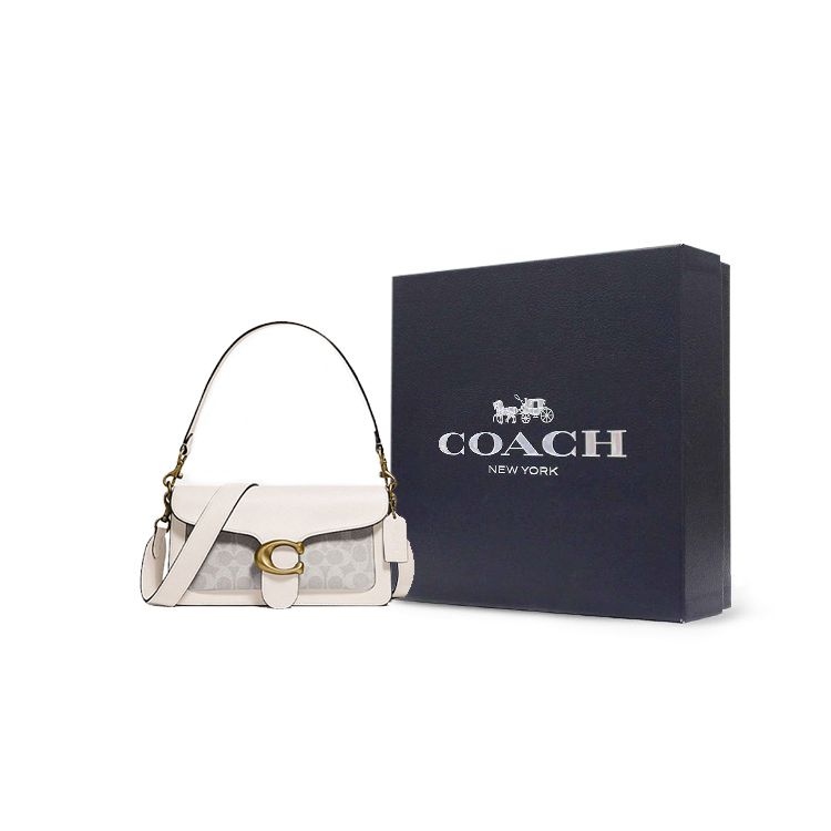Coach Tabby 26 Monogramm Canvas Leder Umhängetasche Damen Umhängetasche Weiß 91215-B4R7B