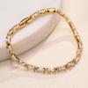 2PCS French Stainless Steel Bracelet Set For Women High Quality Shiny Zircon 18K Gold-plated Not Fading Bracelet Jewelry Gifts