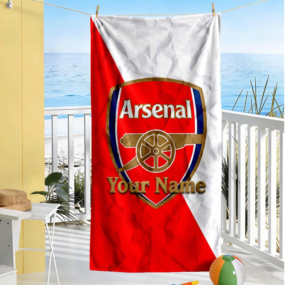 Arsenal F.c. Customized Name Beach Towel Quick-Dry Soft Microfiber