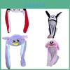 Cappello Colorato Luminoso con Orecchie Mobili Stile Animale Peluche Lungo Per Donne