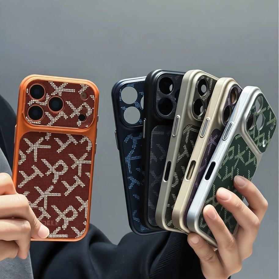 Luxury Leather for Magsafe Phone Case for iPhone 13 14 15 16 17 Pro Max 12ProMax Magnetic Letter Pattern Cover for iPhone Air