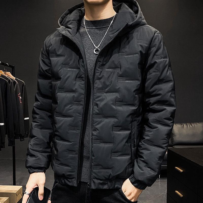 Giacca in cotone caldo autunno e inverno da uomo nuova Giacca antivento con cerniera e cappuccio alla moda Giacca da uomo casual in cotone addensato da neve Taglie forti S-5XL