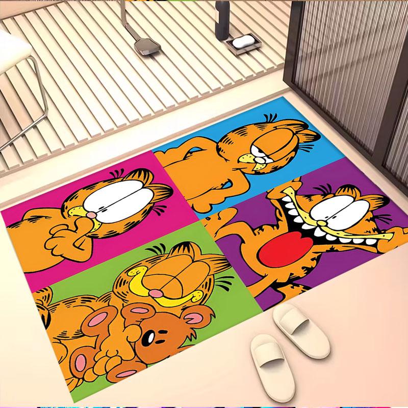 Garfield Print Rug, Washable Floor Carpet, For Entryway Dorm Laundry Room Office Study, Home Decor Birthday Christmas Gift