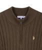 USPOLOASSN Cable Half-Zip Knit_Brown