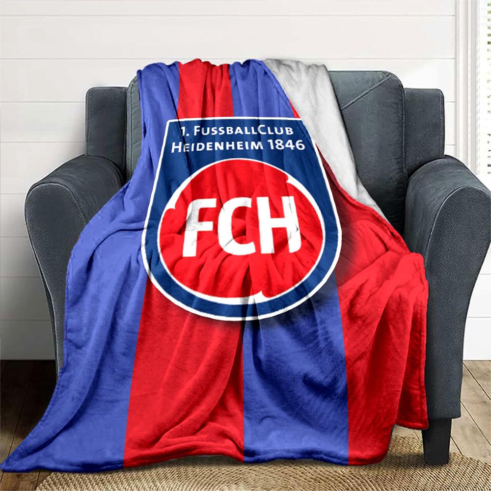 Heidenheim FC Print Flannel Blanket High Quality Warm Comfortable Cover for All Seasons Perfect for Gifts Home Decor