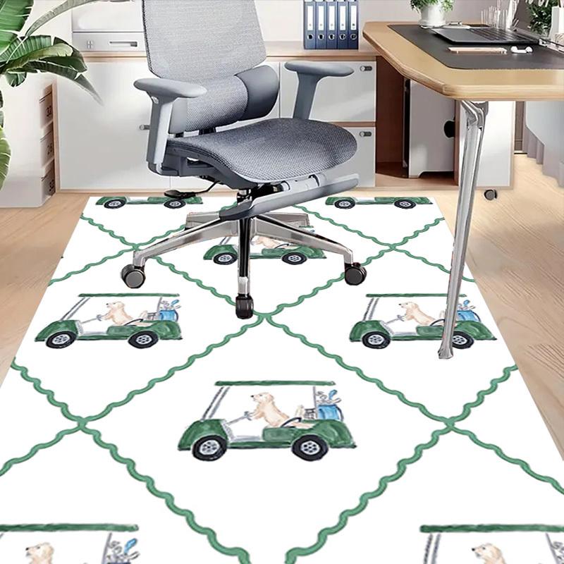 1PC Golf Cart, Dogs Non-Slip Floor Carpet Compatible for Office&Living Room&Dining room - Flat-Weave Machine- Soft & Pattern-E309