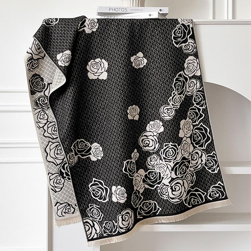 Luxury Designer Winter Blanket Scarf Shawls For Women Warm Pashmina Print Large Wrap Imitation Cashmere Foulard Long Stole