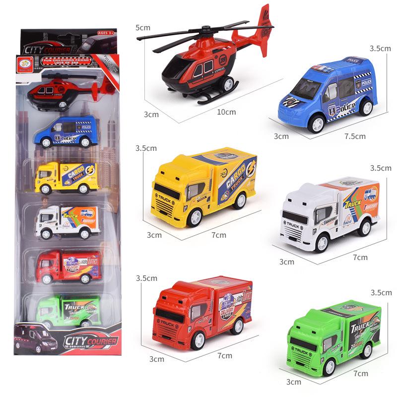 Pull-Back Engineering Vehicles Toy Set for Kids - Fire Trucks & Military Cars