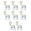 Set of 8 Festives Reindeers Hanging Baubles Tabletop Decoration Deer Shaped Figurines Ornament Holiday Accessories
