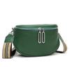 Leather Fashion Saddle Bag Women'S Bag Messenger Bag Double Zipper First Layer Cowhide Bag Shoulder Bag