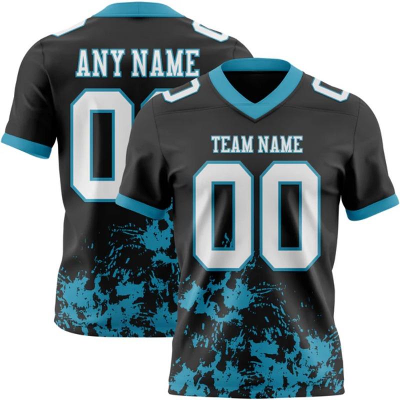 Custom Graffiti Style American Football Jersey Personalized Diy Team Name Number V Neck Breathable Sport Uniform For Men Women