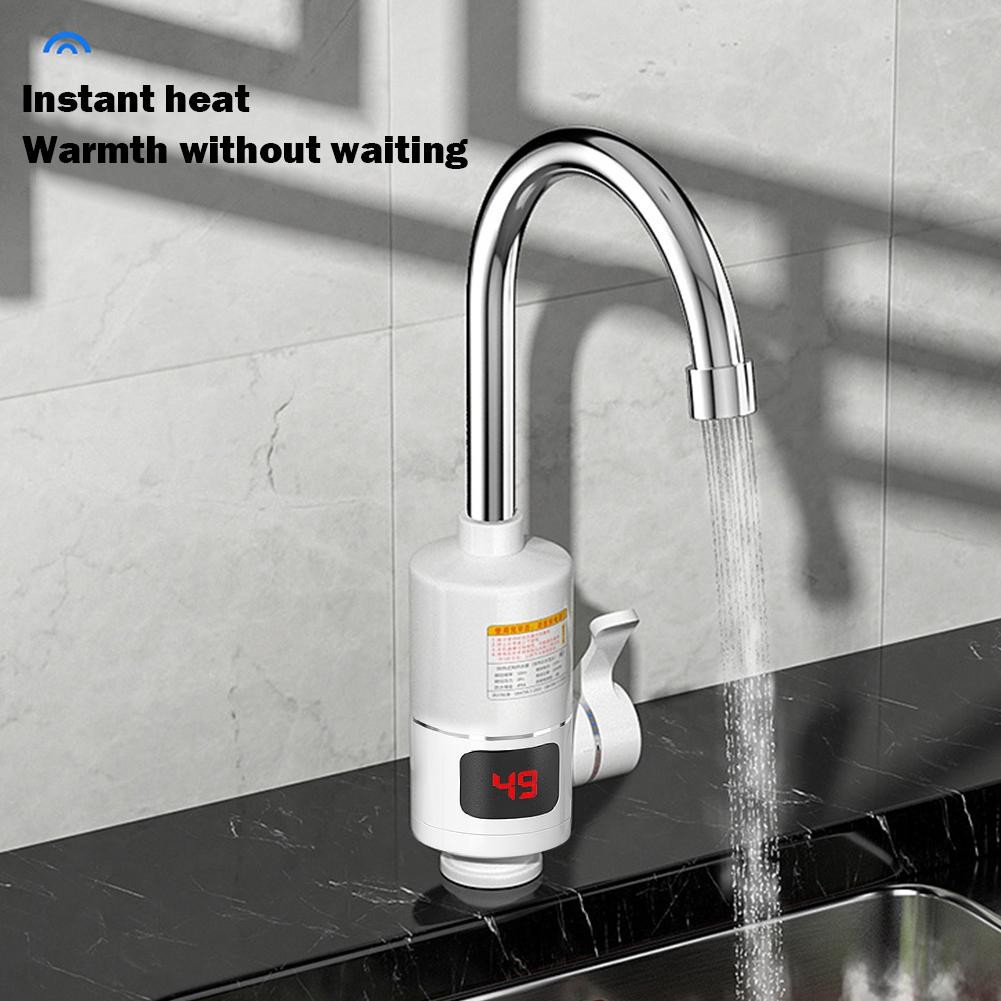 Electric Cold Heating Faucet 3000W Tankless Instantaneous Water Heater 360 Degree Rotation Water Heater LCD Digital for Kitchen