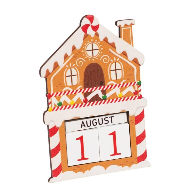 Christmas Calendar Wood Design Festival Table Decoration Countdown Calendar with Numbered Days