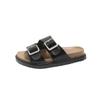 2026 Korean Style Leather Buckle Sandals for Girls - Casual Summer Outdoor Children's Birkenstock-Inspired Half-Closed Shoes