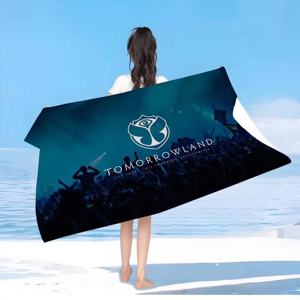 T-Tomorrowlands Music Logo Microfiber Beach Towel Absorbent Quick dry Soft Yoga Swimming Resort Mountain Climbing Towel