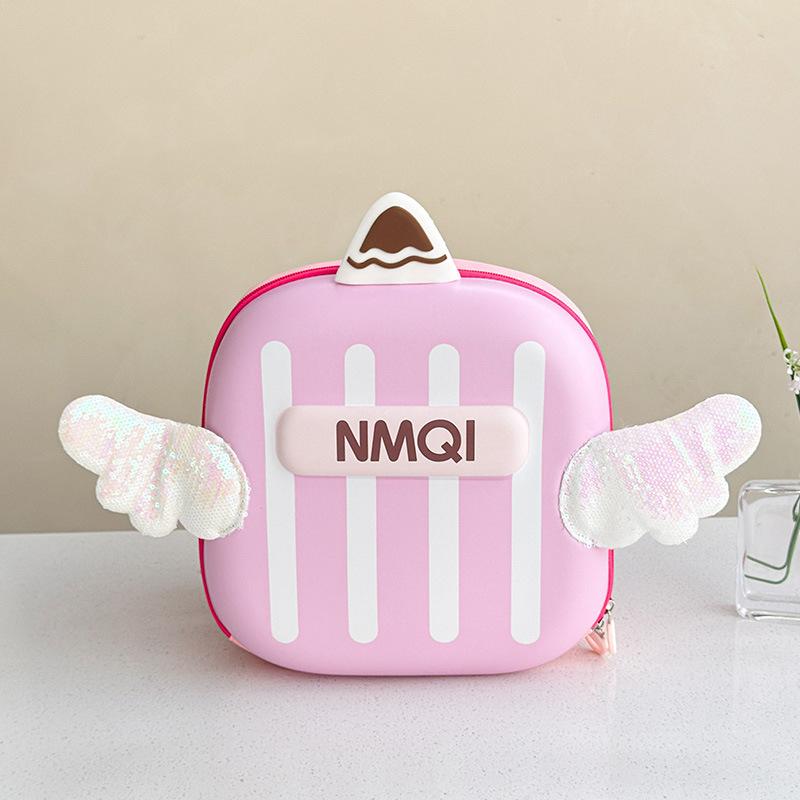 Small Class Kindergarten Children's Schoolbags, Cute Cartoon Wing Eggshell Backpacks for Girls and Boys
