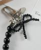SUYV Mobile Phone Bead Keyring Modern Ribbon Black