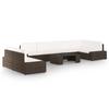 VidaXL Garden Furniture Set 8 Pcs with Cushions, Brown Wicker