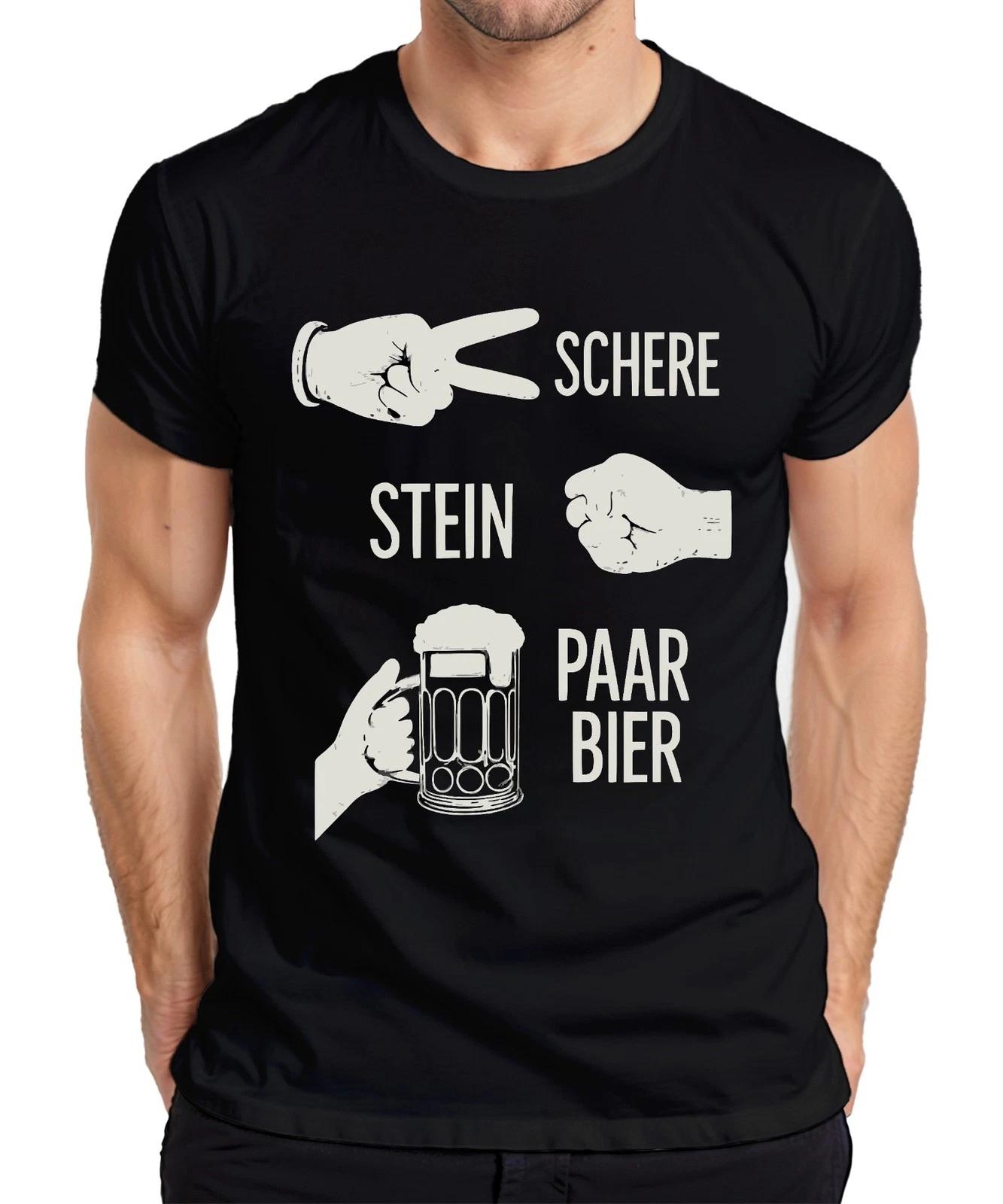Schere Stein Paar Bier Lustig JGA Geburtstag Party Bierkrug Humor Herren T-Shirt XXL