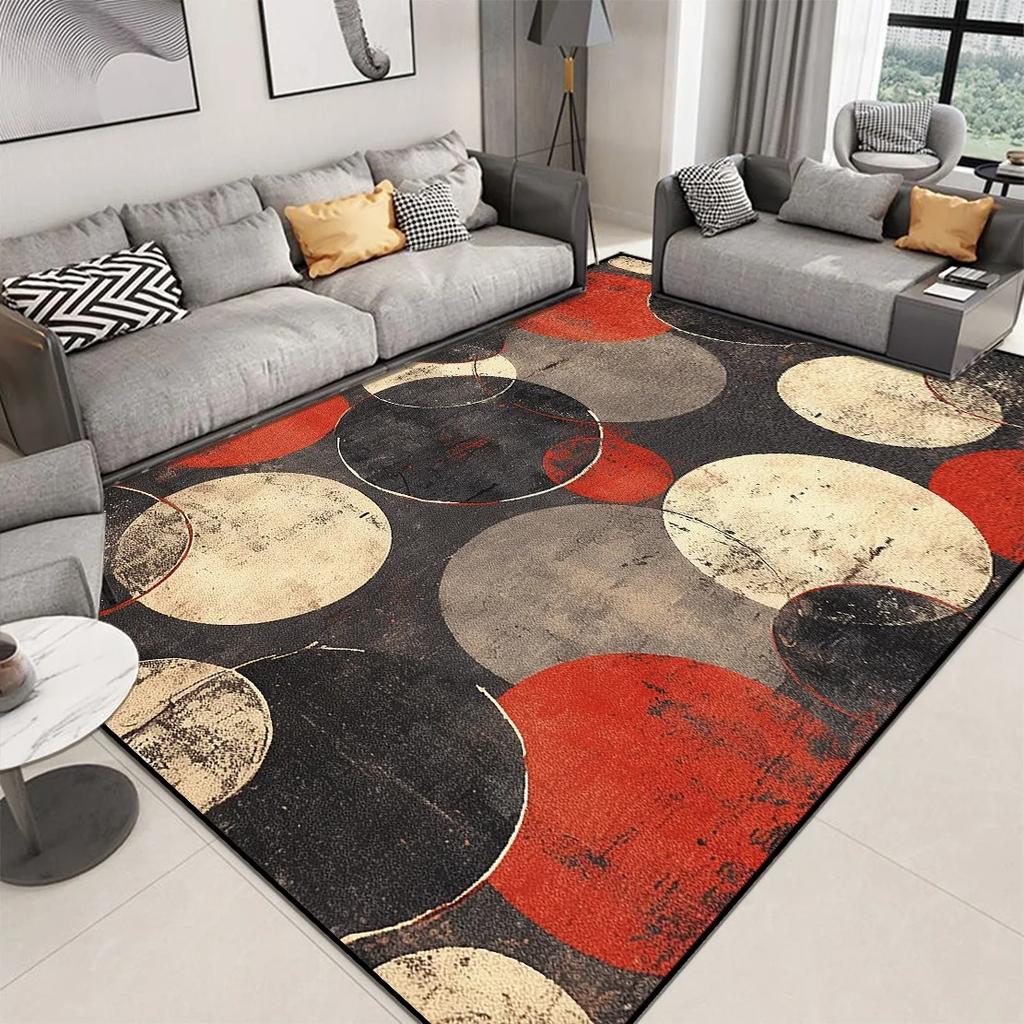 Geometric Large Area Rug – Modern Luxury Carpet for Living Room Sofa Bedroom, Non-Slip Washable Floor Mat