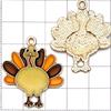 20pcs Thanksgiving Pendants: Colorful Enamel Pumpkin, Turkey, Maple Leaf Charms for DIY Jewelry Accessories
