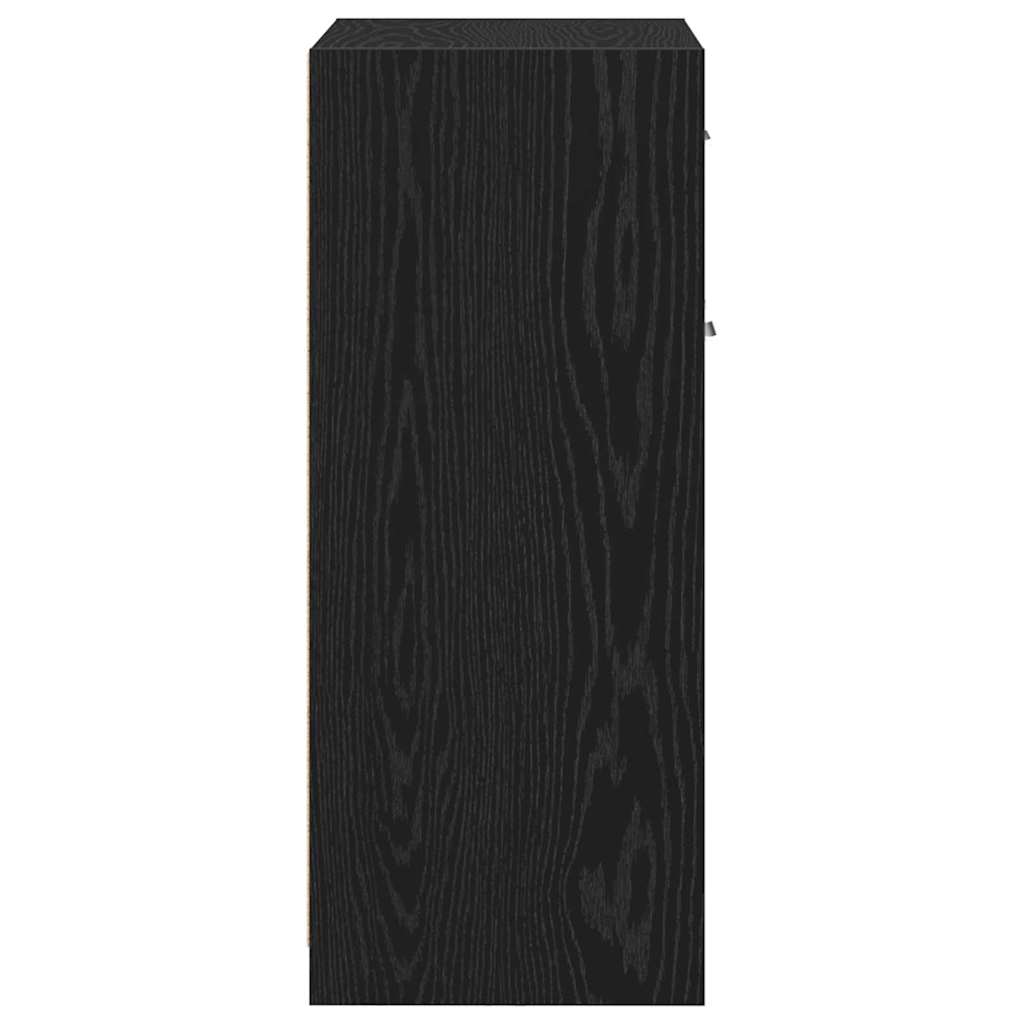 Bathroom Cabinet with Door Black Oak Effect 60 x 33 x 80 cm