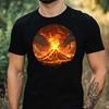 T-Shirt Herren Ausbrechender Vulkan Motiv Baumwolle Größe XS bis 5XL