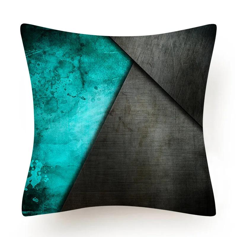 New Blue Green Geometry Print Cushion Cover Modern Nordic Simple Decorative Pillow Cover Livingroom Sofa Couch Throw Pillow
