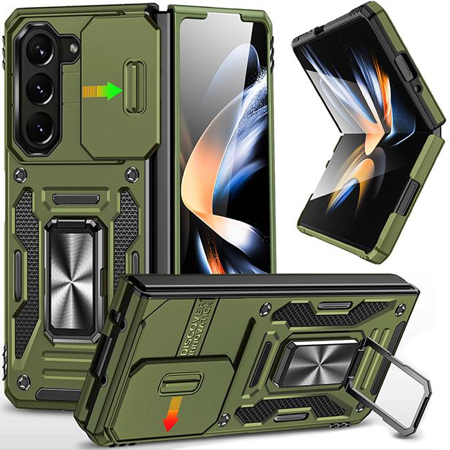 Armor Shockproof Case For Samsung Galaxy Z Fold 7 Cover With Ring Magnetic Holder Coque Fundas Samsung Z Fold 6 Case Fold6 5G