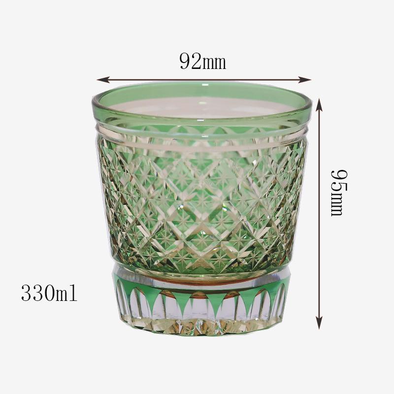 11 Oz  Luxury Handcrafted Edo Kiriko Whiskey Glasses зелёный