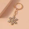 Christmas Snowflake Rhinestone Alloy Keychain & Phone Lanyard Backpack Pendant