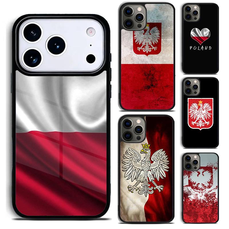 Poland Polish Flag Phone Case for iPhone 17 16 15 Pro Max Air 14 13 12 11 Plus Shockproof Capa Cover